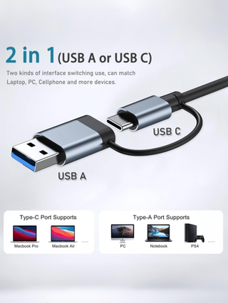 1 قطعة محطة إرساء USB/نوع-سي الواجهة ذات 8 منافذ، محول كمبيوتر USB3.0، شاحن USB، محطة إرساء USB للمكتب، محول طاقة، ملحقات كمبيوتر وهاتف محمول، محطة شحن USB 5 فولت 0.5 أمبير، مع USB 3.0، USB 2.0، قارئ بطاقات SD/TF، نوع-سي 3.1، منافذ للميكروفون والصوت، شحن