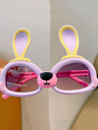 قطعة واحدة نظارات أنيقة بتصميم أذن أرنب كرتونية جذابة ، نظارات عصرية مناسبة للأولاد والبنات ، صالحة للخروج والأزياء'