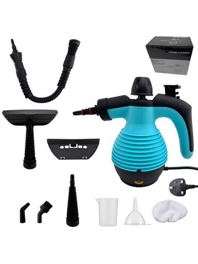 منظف بالبخار محمول باليد، منظف بخاري منزلي مناسب لتنظيف أسطح متنوعة، يستخدم لتنظيف الأوساخ والشحوم والأرضيات والأثاث والفواصل في البلاط والسيارات (قابس بريطاني)