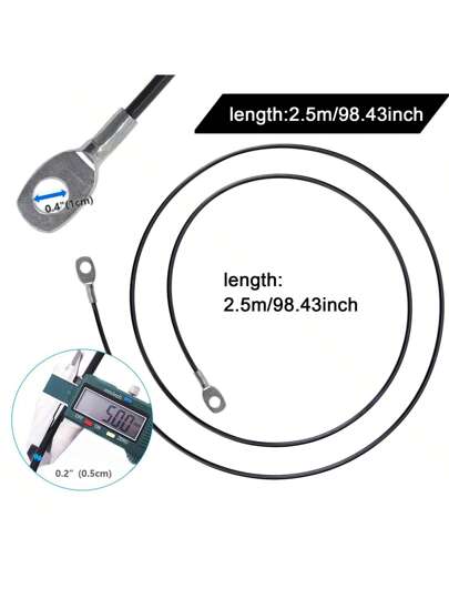 كبل البكرة اللياقة البدنية الثقيلة الواجب 98/118 بوصة لنظام بكرة نادي اللياقة البدنية المنزلي، كبل استبدال قوي، اكسسوارات لياقة بدنية للاستخدام المنزلي