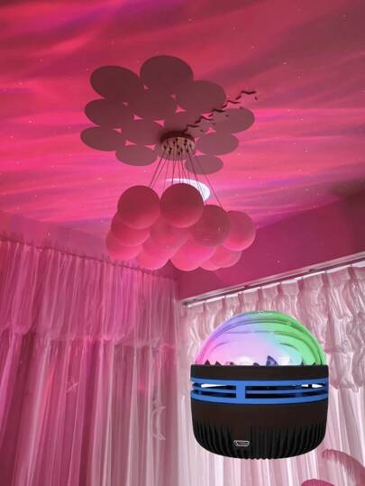 مصباح الإسقاط أورورا 1 قطعة بتحكم عن بعد متغير إلى 7 ألوان، إضاءة ليلية إسقاطية لغرفة النوم، غرفة الألعاب، المسرح المنزلي، ديكور المنزل، هدية عيد الحب، التخييم، ديكور الحفلات