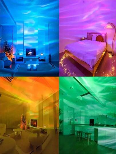 مصباح الإسقاط أورورا 1 قطعة بتحكم عن بعد متغير إلى 7 ألوان، إضاءة ليلية إسقاطية لغرفة النوم، غرفة الألعاب، المسرح المنزلي، ديكور المنزل، هدية عيد الحب، التخييم، ديكور الحفلات