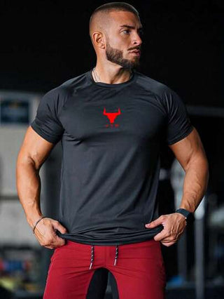 Manfinity Sport PWRUP تي شيرت رجالي رياضي مريح بأكمام قصيرة، تي شيرت رياضي مضغوط، قميص كرة سلة، تي شيرت رجالي مطبوع عليه I Love My Boyfriend، ملابس رياضية للرجال، تي شيرتات وقمصان رياضية للجري
