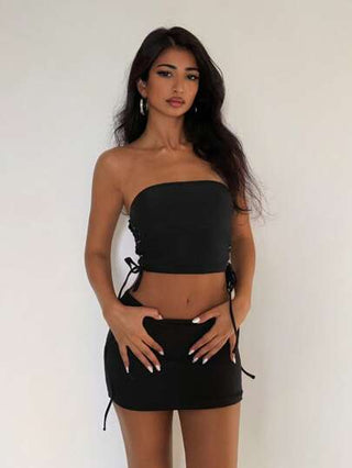 طقم تانكيني حريمي EgrlEra مجموعة تانكيني مع تصميم شريطي متقاطع مناسب للبحر والعطلات للنساء