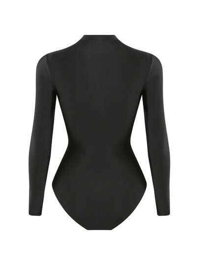 Swim Shayni 3 قطعة / مجموعة ملابس سباحة للنساء، سترة بكم واحد من قطعة واحدة بخصر مطاطي مع بنطلون سباحة طويل وتنورة سباحة مزينة بطبعة زهرية ذات حافة متدلية