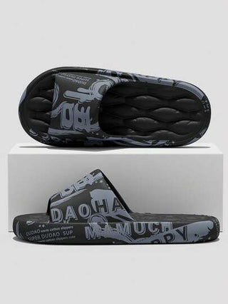 صنادل صيفية مصممة بطباعات أنيقة، صنادل لامرأي والرجل مريحة و غير انزلاقية من خامة EVA الناعمة، مقاس كبير من 48 إلى 49