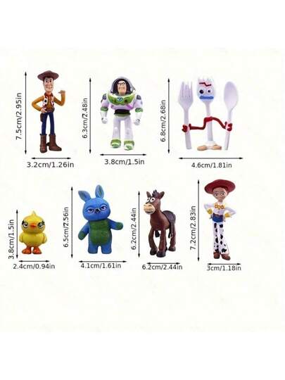 Disney 7 قطع أشكال حركية لشخصيات وودي وجيسي من قصة لعبة- دمى كرتونية من عالم الرسوم المتحركة الخيالية، مناسبة للديكور في مختلف السيناريوهات والخيار الأول للهدايا. تعتبر هذه الأشكال الحركية مثالية لتزيين غرف النوم وغرف اللعب أو مكاتب المكاتب، مما يضيف لمسة