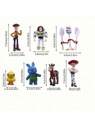 Disney 7 قطع أشكال حركية لشخصيات وودي وجيسي من قصة لعبة- دمى كرتونية من عالم الرسوم المتحركة الخيالية، مناسبة للديكور في مختلف السيناريوهات والخيار الأول للهدايا. تعتبر هذه الأشكال الحركية مثالية لتزيين غرف النوم وغرف اللعب أو مكاتب المكاتب، مما يضيف لمسة