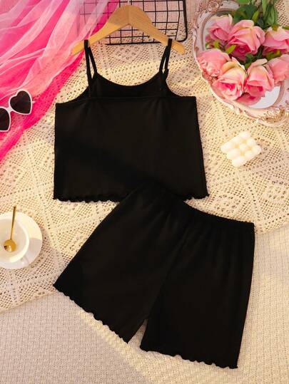 بيجاما بيجامات بناتية عصرية كاجوال "أحبك يا أمي" مطبوعة بألوان متباينة