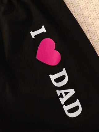 بيجاما بيجامات بناتية عصرية كاجوال "أحبك يا أمي" مطبوعة بألوان متباينة