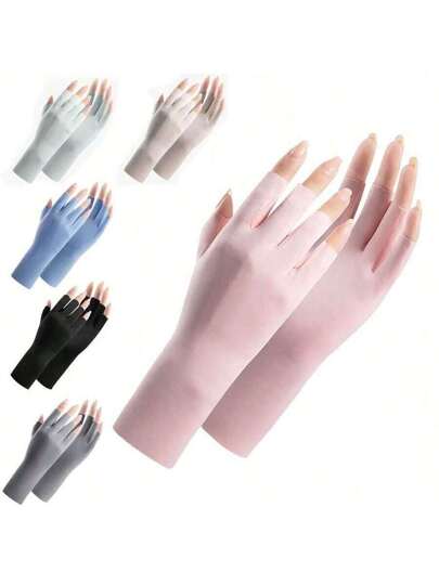 زوج من قفازات الوقاية من أشعة الشمس لفن الأظافر، قفازات حماية الأشعة فوق البنفسجية، أداة للمصابيح الأشعة فوق البنفسجية LED جل الأظافر