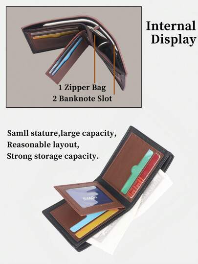 HOVI'S محفظة رجالية قياس قصير بتصميم عصري بسيط - أنيقة للأعمال والمكتب والتنقل، حامل بطاقات متعدد، محفظة وظيفية للشباب