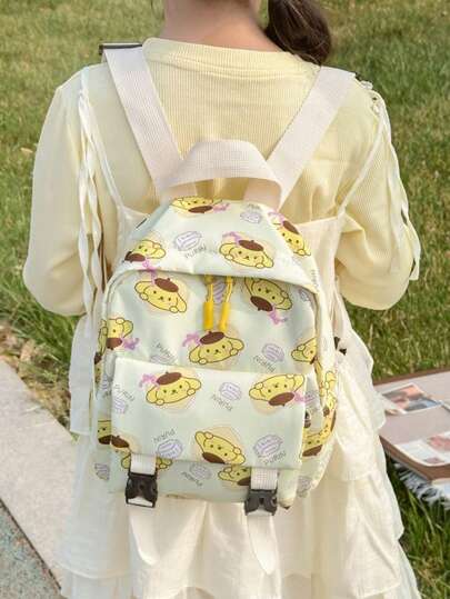 Sanrio حقيبة ظهر قطط نايلون، حقيبة صغيرة جذابة للبنات، كيس تخزين خفيف الوزن بنمط كرتوني، إغلاق بسوستة، حقيبة مدرسية كلب دارسينون، مناسبة كحقيبة هدايا لحفلات، حقيبة سفر للخروجات