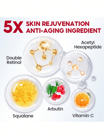 مجموعة كريم وسيروم الوجه من MMJD مع الرتينول FDA لمكافحة الشيخوخة وتفتيح البشرة وتجديدها وتقليل خطوط الوجه والتجاعيد والبقع الداكنة ومنع البقع الكلفية قطعتان