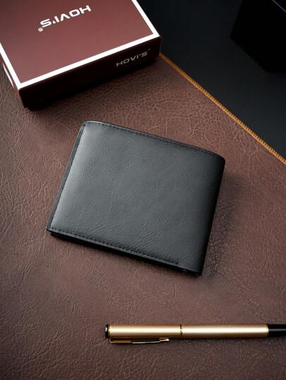 HOVI'S محفظة الرجال القصيرة - محفظة عصرية كاجوال ڤينتيج للدولار، متعددة الفتحات للبطاقات والوظائف، محفظة قصيرة محمولة لعملة معدنية