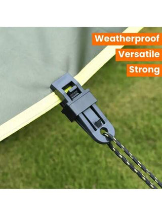 10 قطع مشابك خيمة قوية مقاومة للعوامل الجوية، مثالية لتثبيت الأغطية والواقيات أثناء الرحلات والتخييم في الهواء الطلق - قابلة لإعادة الاستخدام ومتعددة الاستخدامات