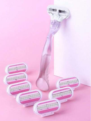 طقم إزالة الشعر الدقيق للنساء 8-1 قطعة ، أدوات يدوية آمنة وخالية من الألم ، شفرات قابلة للتبديل ، من الفولاذ المقاوم للصدأ متعدد الطبقات ، مقبض إرجونوميكي مضاد للانزلاق ، تنظيف سهل للجسم بأكمله ، سهل التنظيف ولا يترك اتساخ ، سهلة الحمل ، مناسبة...