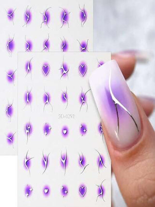 ملصقات أظافر 5D ذات 12 لون للخدود التدريجي التغيير، تصميم هندسي خطوط غير منتظمة فضية للنساء لزينة الأظافر DIY، ملصقات زخرفة فنون الأظافر