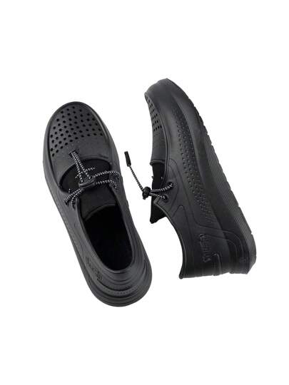 أحذية رجالية جديدة لعام 2025 ذات حجم كبير، سوداء ومخصصة لأعمال المطبخ والعمل في المطر، أحذية عمل رجالية ونسائية لفنادق المطاعم والمطابخ ، أحذية مطابخ خاصة للطهاة وأماكن إعداد الطعام، أحذية حماية عمل من EVA للرجال ذات قطع منخفض