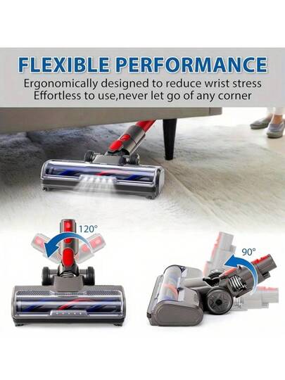 رأس التنظيف بالدفع المباشر متوافق مع مكانس V7 و V8 و V10 و V11 و V15 لتنظيف السجاد ذي الوبر القصير والأرضيات الصلبة