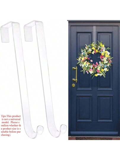 قطعتان من خطاطيف الإكليل الشفاف المعلقة 12"/15"، خطاطيف لإكليل الباب لا تخدش لديكور عيد الفصح، لافتات ترحيب داخلية وخارجية
