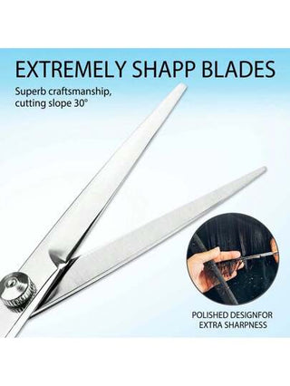 مقصات تقصير الشعر، مقصات حلاقة من الفولاذ المقاوم للصدأ مقاس 6.5 بوصة للرجال/النساء، طقم قص شعر احترافي للصالون والاستخدام المنزلي، مقصات تشذيب حادة للمصففين، أدوات قص دقيقة للمصففين