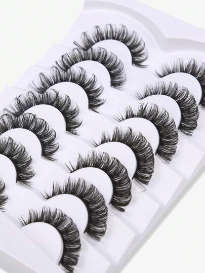 7 أزواج من رموش مزيفة بأسلوب صليبي طبيعي عصري