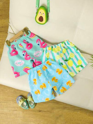 مايوه أولادي شورت كاجوال فضفاض للشاطئ مع خصر مرن للأولاد الصغار