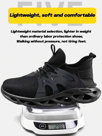 بوت السلامة للعمل ذات أطراف معدنية للرجال والنساء، بوت عمل "لا تُنكسر" مقاومة للثقب وقابلة للتنفس