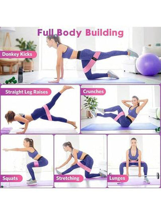 1 كرة تمارين للأرداف و 1 طقم شريط مقاومة للأرداف لياقة البدنية اليومية، جنسي