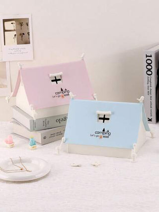 أثاث مكتبي 1 صندوق مال على شكل خيمة، يأتي مع اكسسوارات صغيرة، زينة طاولة كوايي جميلة، زينة عائلية، صندوق مال متعدد الوظائف وجميل، هدايا حفلات للأصدقاء