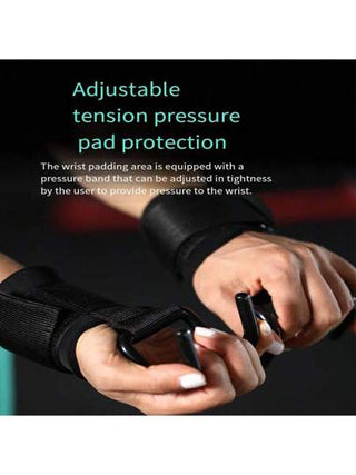 أداة مساعدة للياقة البدنية، خطاطيف رفع الأثقال للرجال ذات شريطين لمساعدة السحب والتدريب، مع أربطة معصم، خطاطيف قبضة، وملحقات جيم