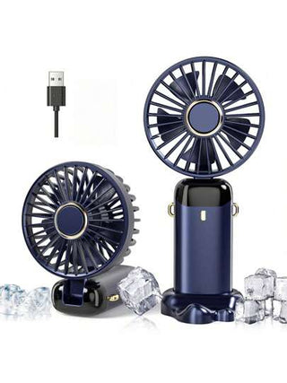 مروحة صغيرة محمولة بشاشة رقمية هادئة للمكتب وطلاب المدارس والجامعات ومشحونة عبر منافذ USB للاستخدام الخارجي، مروحة محمولة لليد والرقبة والمكتب من 3 أنواع، قابلة للطي 90 درجة مع قاعدة، 5 سرعات وخفيفة الوزن مناسبة للنساء