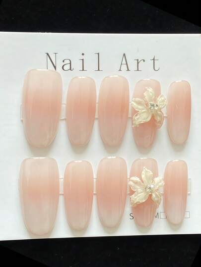 10 قطع أظافر قابلة للضغط يدوية الصنع ، أظافر صناعية ، أزهار ثلاثية الأبعاد ، أظافر صيفية ، فن الأظافر الجميل ، أظافر وردية ، مناسبة للنساء والفتيات للارتداء اليومي أو المناسبات ، جودة عالية المستوى