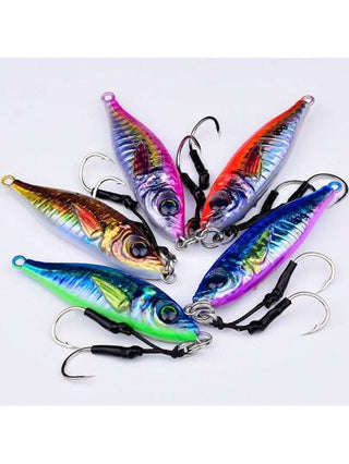 5 قطع من طعم الصيد بألواح من الحديد والطباعة ثلاثية الأبعاد، طعم صيد سمك الفرس الحديدي البيوني المناسب لصيد المياه العذبة والبحر، ذو مدى طويل للرمي