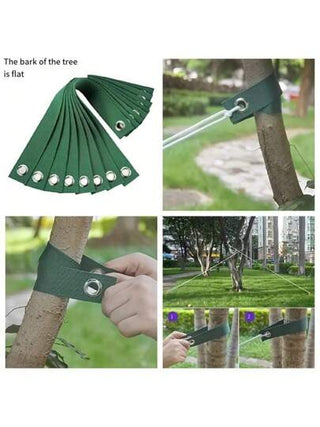 10 قطع أربطة شجر، أربطة شجر قوية مقاومة للرياح - أربطة داعمة للنباتات قابلة للضبط مع أحزمة أمان مثقبة لتثبيت الأشجار بأمان، لمنع الانقلاب والأضرار الناتجة عن الأعاصير والعواصف