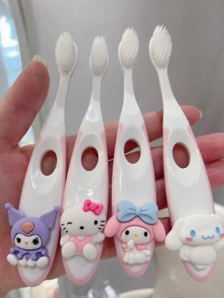 Sanrio طقم فرشاة أسنان هالو كيتي سانريو 1 قطعة/5 قطع: فرشاة أسنان يدوية بشخصية كرتونية جذابة وشعيرات ناعمة - مثالية للعناية بالأسنان والسفر! طقم هدية مثالي! ديكور حمام المنزل الصيفي