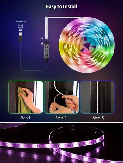 1 وحدة ، قابل للتحكم بشكل ثنائي ، شريط إضاءة LED RGB FPC من 1 متر إلى 15 متر، شريط إضاءة LED رباعي الألوان ، متحكم ذكي بتطبيق وريموت 24 مفتاح ، مناسب لإضاءة خلفية شاشة التلفزيون الملونة ، إضاءة الديكور الخلفية للشاشة ، ديكور حفلات المنزل والغرف النوم ، إض