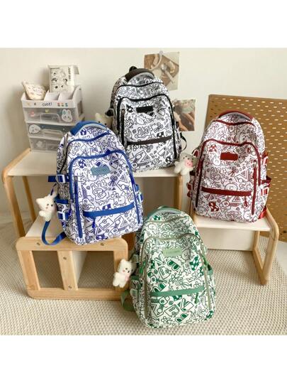 حقيبة ظهر كاجوال عصرية مزودة بشماعة، سعة عالية مناسبة للطلاب والسفر لأماكن خارجية، مناسبة للمدارس الثانوية والإعدادية