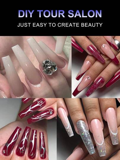 550/ صندوق أطراف أظافر ملونة شفافة جل ناعمة متعددة الخصائص، مجهزة سلس ودون تقطيع، إمدادات صالون الأظافر