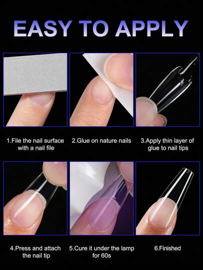 550/ صندوق أطراف أظافر ملونة شفافة جل ناعمة متعددة الخصائص، مجهزة سلس ودون تقطيع، إمدادات صالون الأظافر