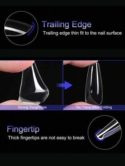 550/ صندوق أطراف أظافر ملونة شفافة جل ناعمة متعددة الخصائص، مجهزة سلس ودون تقطيع، إمدادات صالون الأظافر