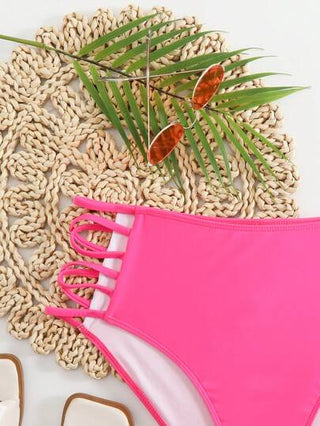 SHEIN Slayr CURVE قاع بيكيني عصري من نسيج مطرز بفتحات للنساء ذوات الحجم الكبير