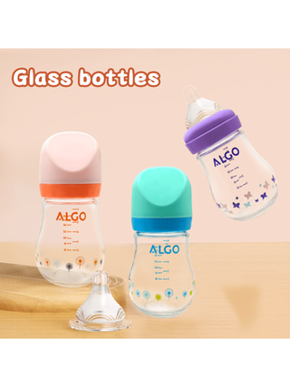 1 قطعة زجاجة حليب زجاجية صغيرة 80مل/160مل، مصنوعة من زجاج بوروسليكات، مناسبة لعمر 0-9 أشهر، مقاومة للحرارة، التدرجات واضحة للتغذية العلمية، مضادة للغاز والاختناق، حلمة من السيليكون الناعم، قابلة للتفكيك بالكامل، رائعة كهدية للمولود الجديد أو عيد الميلاد