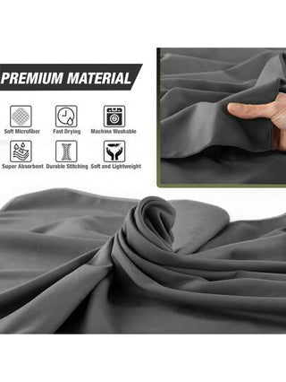 حقيبة أسطوانية محمولة للتعبئة، مناشف عالية الجودة سريعة الجفاف وماصة للماء والعرق، ناعمة ومنفذة للهواء، مناشف شاطئية خارجية سريعة الجفاف وخالية من الرمال متوفرة بأحجام متعددة، تصميم محمول بحزام مناسب للتخييم والدراجات والرياضة واليوجا والمشي البري والتنزه