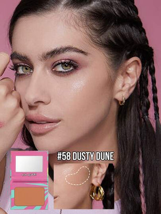 Misslyn مسحوق برونزي ومحدد للوجه، مبرق، مات، برونزر، ملمس ناعم، مع مرآة، لتحديد الوجه، طويل الأمد، خفيف الوزن، سلس، قابل للدمج، مكياج حفلات الشاطئ والسفر والتخييم والأنشطة في الخارج هدية للبنات بنمط الوردي موضة العام الجديد مناسب للحفلات وأعياد الحب...