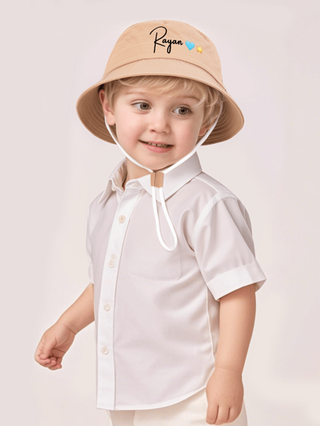 قبعة دلو مخصصة وأنيقة للأطفال قطعة واحدة، متنوعة الاستخدامات ومناسبة كهدية، مناسبة للأولاد والبنات للاستخدام اليومي