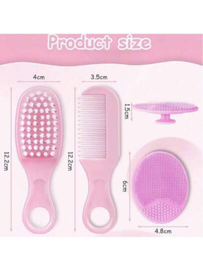 3 قطع طقم فرشاة شعر آمنة للأطفال لإزالة علامات الولادة، العناية برأس الوليد ، طقم فرشاة تدليك للأطفال