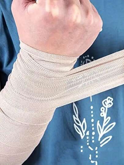 2 قطعة ضاغطة مطاطية عالية المرونة ، شريط ضاغط مطاطي قابل للتمدد للاستخدامات الطبية والرياضية، لحماية الرسغ والذراع والساق والكاحل والقدم من الكدمات والتواءات وما إلى ذلك