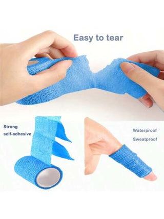 3 قطع أشرطة ضمادة لليد والقدم للرياضة، أشرطة دعم للرسغ والكاحل للياقة البدنية والتدريب على القوة والرياضات الكروية، بعرض 5 سم /1.97 بوصة، قماش غير منسوج
